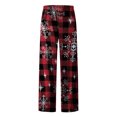 thumbnail image 5 of Puntoco Pantalones sueltos casuales vintage con estampado navideño para mujer Pantalones de pierna ancha casuales Pantalones Puntoco Puntoco-3931, 5 of 5