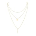thumbnail image 2 of Birthday Gift Women'S Bead Chain Multi-Layer Necklace Disc Metal Rod Pendant Clavicle Chain Delicate Metal Pendant Necklace, 2 of 7