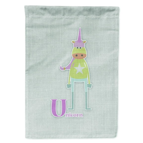 Carolines Treasures BB5746GF Alphabet U for Unicorn Flag Garden Size  Small multicolor