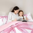 thumbnail image 4 of Erosebridal Girls Pink Bow Twin Comforter Sets, C Letter Bedding Set, Princess Style Bedroom Decor, Pink Reversible 2 Pieces, 1 Comforter and 1 Pillowcase, 4 of 6