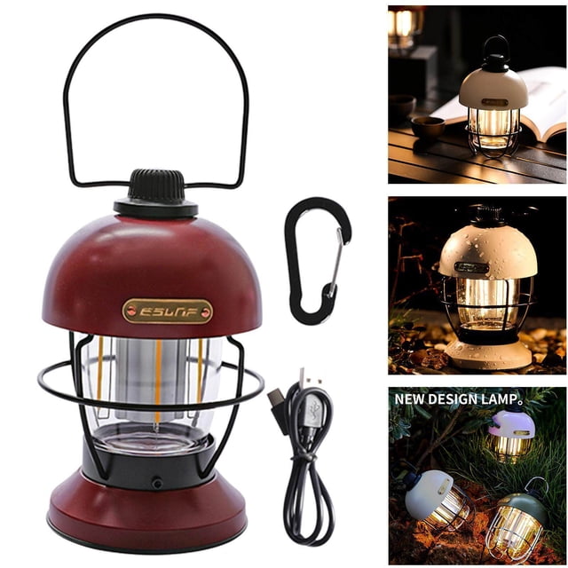 Xingzhi Retro Style Camping Lantern Lamp Hanging Light for Backpacking Red