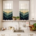 thumbnail image 3 of Summer Marine Life Curtain Valances Set Ocean Coral Simple Lines Art Kitchen Curtains 36&nbsp;inch Length Rod Pocket Valance and Tiers 3 Piece Set Small Bedroom Bathroom Laundry Decor, 3 of 9