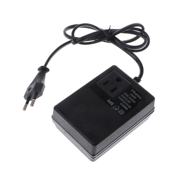 Transformador reductor de 200w CA 220v a 110v, convertidor de potencia de viaje, adaptador de enchufe de la UE