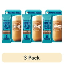 (3 pack) Maxwell House Iced Hazelnut Latte with Foam All in One Drink Mix, 5.82 oz, 6 Packets
