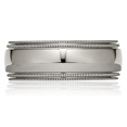 thumbnail image 5 of Titanium 8mm Beaded Edge Plain Classic Wedding Band Ring, 5 of 9