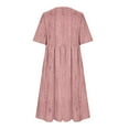 thumbnail image 5 of Edvintorg Plus Size Summer Dresses Women's Casual Dresses Vintage Printed Round Neck Short Sleeve Loose Midi Dress with Pockets, 5 of 5