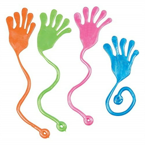 kicko jumbo sticky hand, 13 inches - 4 pack - giant stretching splat ...