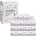 thumbnail image 7 of RUVANTI 100% Organic Cotton Sheets -Split King Sheet - 5 Piece Percale Weave Bedding, Crisp, Cooling & Breathable, Soft & Durable, 16" Deep Pocket, Hotel Quality Sábanas - Obsessed Stems, 7 of 7