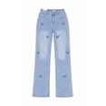 thumbnail image 5 of Forever 21 Straight-Leg Jeans With Bufferfly Accents, Color-Light Denim, Size-27, 5 of 6