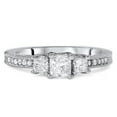 thumbnail image 2 of Pompeii 1/3ct Vintage Three Stone Princess Cut Diamond Engagement Ring 14K White Gold, 2 of 5