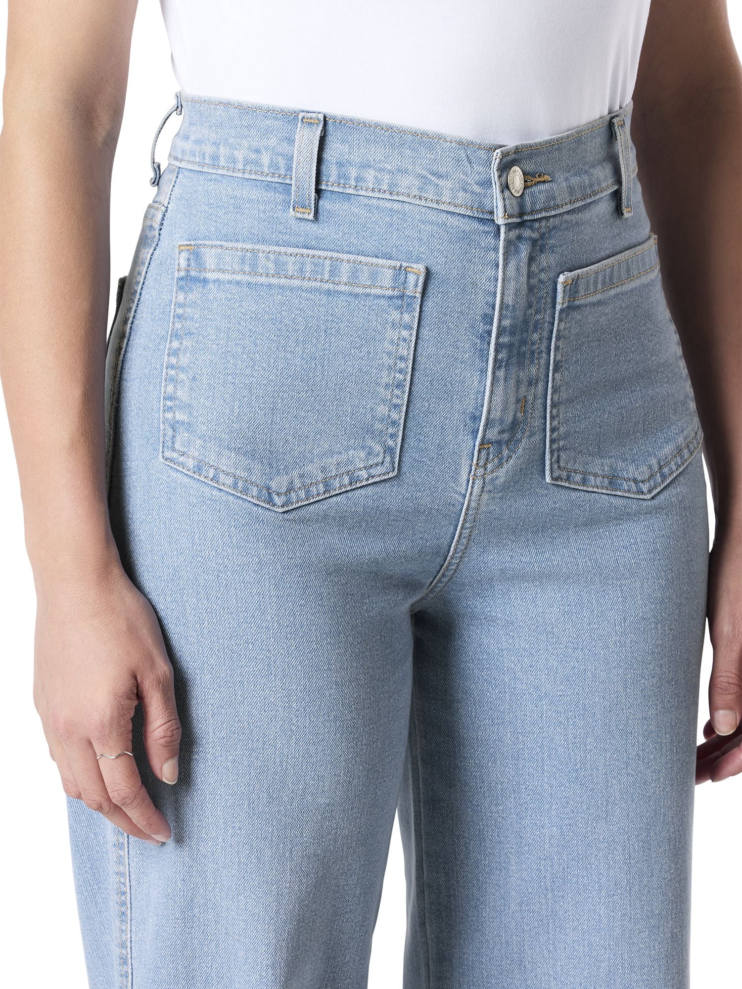 Levi Strauss Signature Women's and Women's Plus Patch Pocket Loose Wide Leg Jeans
