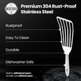 thumbnail image 5 of Gourmet Easy-Stainless Steel Fish Spatula Set – 1 Large Fish Turner + 1 Small Metal Spatula, Ultra Thin Edge for Easy Turning & Flipping, Metal Kitchen Untensils with Ergonomic Non-Slip Handle, 5 of 8