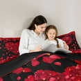 thumbnail image 5 of jejeloiu Happy Valentine'S Day Bedding Comforter Set,Romantic Floral Loves Twin Comforter Sets,Red Black Bedding Set For Girls,Microfiber Bedroom Decor Reversible,2-Piece, 5 of 8