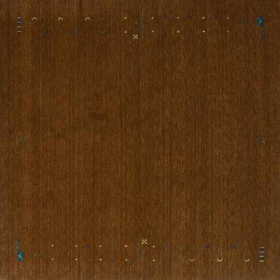 Ahgly Company Machine Washable Indoor Square Abstract Turquoise Blue Contemporary Area Rugs, 5' Square