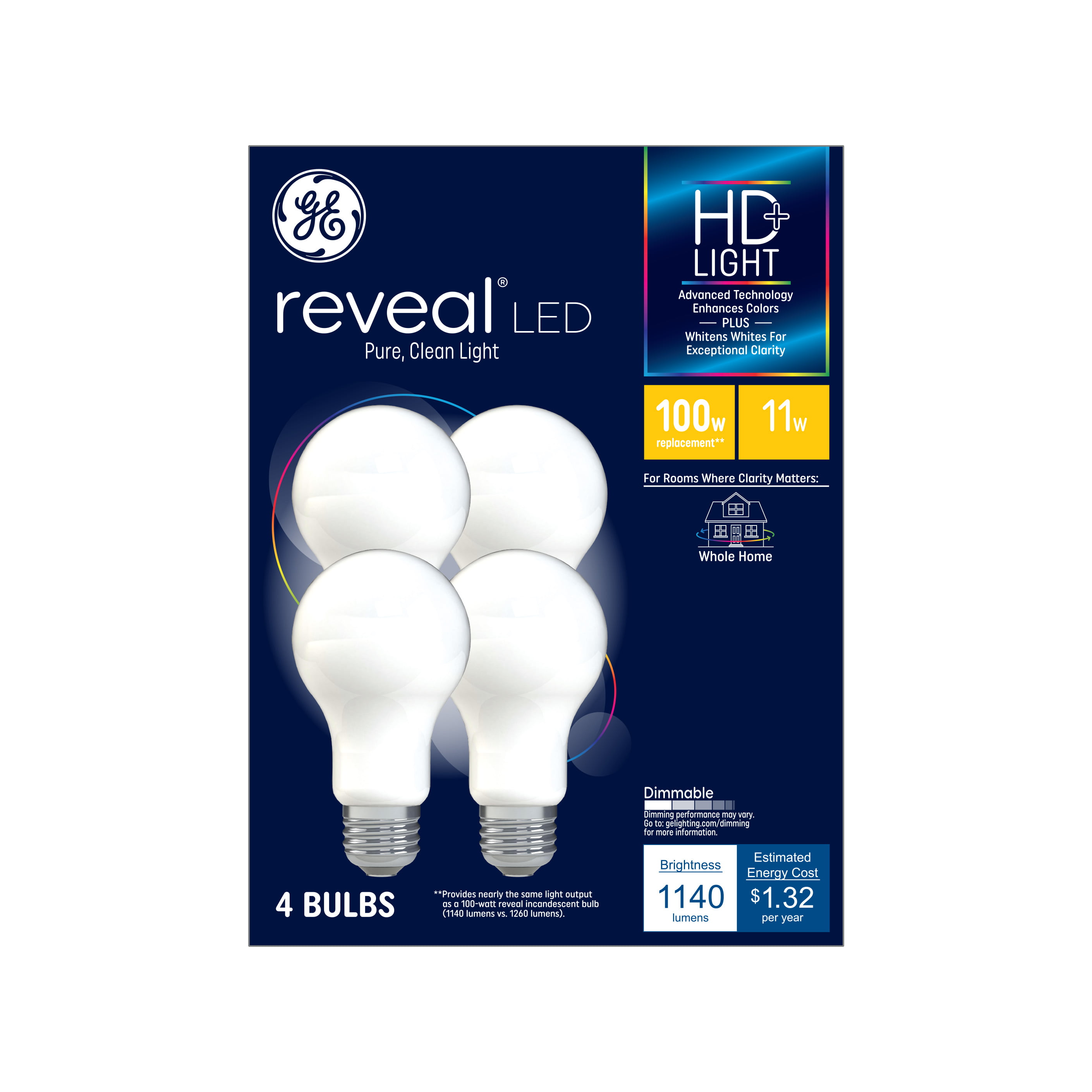 LED GE Medium Base Daylight Bulbs Dimmable A19 A21 New 