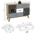 thumbnail image 4 of Costway Armoire de Rangement Autoportante Armoire Moderne au Sol avec 2 Portes et 3 Tiroirs, 4 of 10