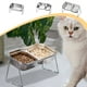 thumbnail image 1 of Cuenco para perros para gatos de acero inoxidable | Alimentador doble de comida y agua | 304 Plato de gatito elevado antideslizante de acero | Diseño de protección para el cuello inclinado | Plata, 1 of 7