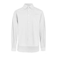 thumbnail image 4 of AherBiu Business Casual Tops for Women Long Sleeve Button Down Shirts Oversized Lapel V Neck High Low Blouse, 4 of 5