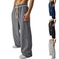 thumbnail image 5 of Purcolt Men's Wide Leg Pants Drawstring Elastic Waist Baggy Sweatpants Athletic Streetwear Trousers with Pockets for Workout Running Gym, 5 of 5