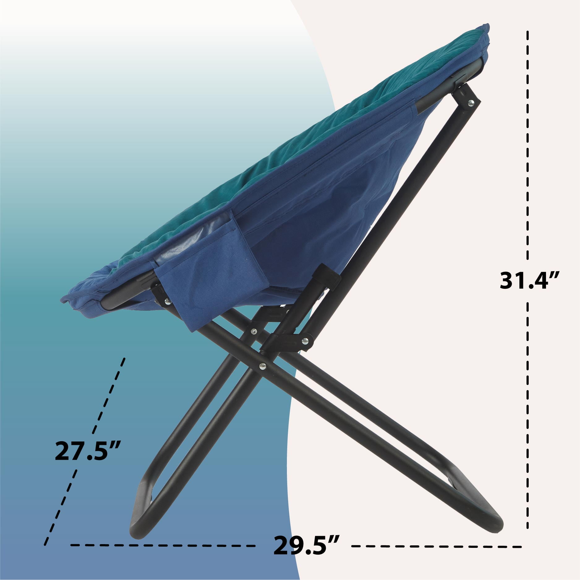 Urban Shop Colorblock Saucer Chair, Green/Blue, Adults and Teens