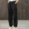 thumbnail image 4 of Nrmvnmi Summer Saving 2024 Capri Pants for Women Casual 2024 Summer Drawstring Elastic High Waist Linen Pants Straight Wide Leg Plus Size Lounge Capris For Mens Gifts, 4 of 5