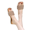 thumbnail image 4 of AXXD Gold Sandals for Women New Summer Flat Bottom Shoes Wide Band Sandals Open Toe, 4 of 5