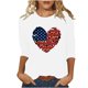thumbnail image 1 of Camisetas de Manga Corta para las Mujeres Día de la Independencia Impreso Suelto Cuello Redondo Tee, Casual Y Blusas Festivas para las Mujeres Casual, 1 of 4