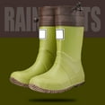 thumbnail image 3 of Luogg Outdoor Rain Boots For Men Women Hiking Camping Adventure Slip Comfortable Mid High Calf Rubber Boots Kids Boots Girls Size 11-11.5 Years, 3 of 5