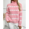 thumbnail image 4 of Valentine Sweaters for Women Lady Cute Lovely Heart Sweater Knited Warm Turtleneck Sweaters Shermie, 4 of 6