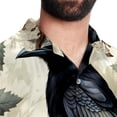 thumbnail image 5 of Crow Men's Hawaiian Print Casual Button Down Short Sleeve Summer Beach Shirt - Unisex, 5 of 6