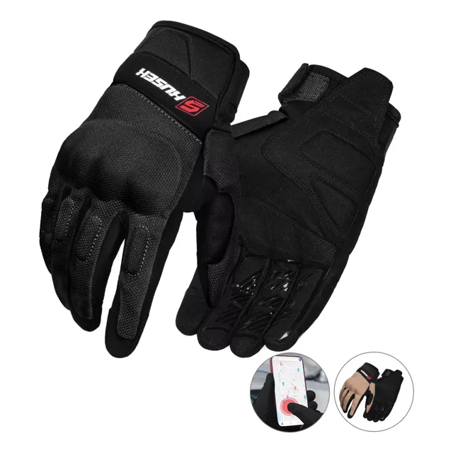 Guantes Para Motocicleta 4 Estaciones Antideslizantes Kusek Color Negro Talla Xxl