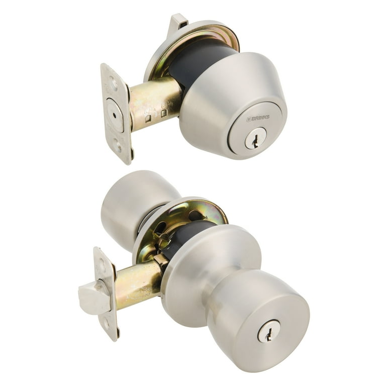 Brinks Keyed Entry Classic Bell Style Doorknob and Deadbolt Combo