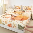 thumbnail image 3 of Castle Fairy Cartoon Fox Hedgehog 4 Pieces Queen Sheet Sets for Preppy Child,Kawaii Jungle Animal Ultra Soft Flat Sheet,Happy Autumn Fall Queen Fitted Sheet,Microfiber Bedroom Decor, 3 of 7