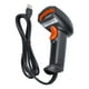 thumbnail image 2 of Lector de código de barras portátil de 360°, resistente al agua y al polvo, lector de código QR inalámbrico USB (negro y naranja), 2 of 12