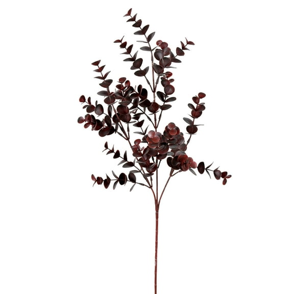 Vickerman 27" Artificial Burgundy Eucalyptus Bush, Pack of 4.