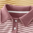 thumbnail image 6 of dazeni Boys Fall Half Button Henley Shirts Striped School Uniform Shirts Casual Long Sleeve Collared Golf Shirts, 6 of 9