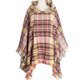 thumbnail image 5 of Capa con capucha a cuadros para mujer, poncho, capa con capucha, chal con borlas, 5 of 5