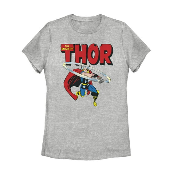 Women's Marvel Mighty Thor Hammer Swing  Graphic Tee Athletic Heather Small