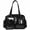 Black, variant on Hfppkn PU Leather Pin Display Ita Tote Bag Transparent Window Shoulder Handbag for Daily Use 35x11x25cm Silver