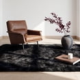 thumbnail image 4 of YEERSWAG Shag Area Rug, 5 x 8 ft Ultra Soft Fluffy Area Rug for Living Room Bedroom Indoor Carpet, Black, 4 of 11