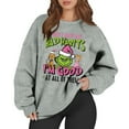 thumbnail image 2 of Women’S Christmas Sweatshirt Long Sleeve Christmas Tree Graphic Funny Cute Xmas Crewneck Pullover Light Gray XXL, 2 of 5