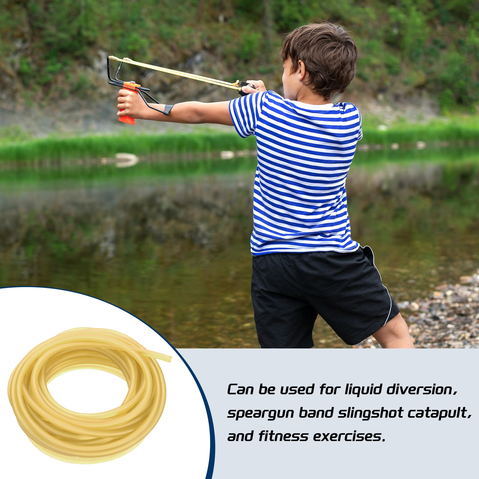 Uxcell 26 Ft(8M) Latex Rubber Tubing, 1/16"(2mm) ID x 1/4"(7mm) OD Sling Shot Rubber Bands Rubber Tubing Tube, Primary Color