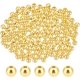 thumbnail image 1 of 200 cuentas de oro de 18 quilates de 5 mm, cuentas para pulseras de larga duración, cuentas espaciadoras redondas y lisas, cuentas sueltas sin costuras, 1 of 9