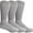 3 Pack Gray Crew, variant on Yacht & Smith Loose Fit Non-Binding Soft Cotton Diabetic Crew And Ankle Socks, Bulk Value Pack