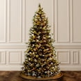 thumbnail image 3 of National Tree Company 7.5 ft. Pre-Lit Artificial Slim Christmas Tree, Green, Glittery Pine, Pine Cones, 500 Clear Lights, Includes Stand, 3 of 4
