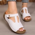 thumbnail image 6 of XUNKUSGA Summer Sandals Women Dressy Soft Arch Support Wedge Sandals for Women Classic Comfortable Casual Open Toe Hollow Out Beach Sandals,White, 6 of 10