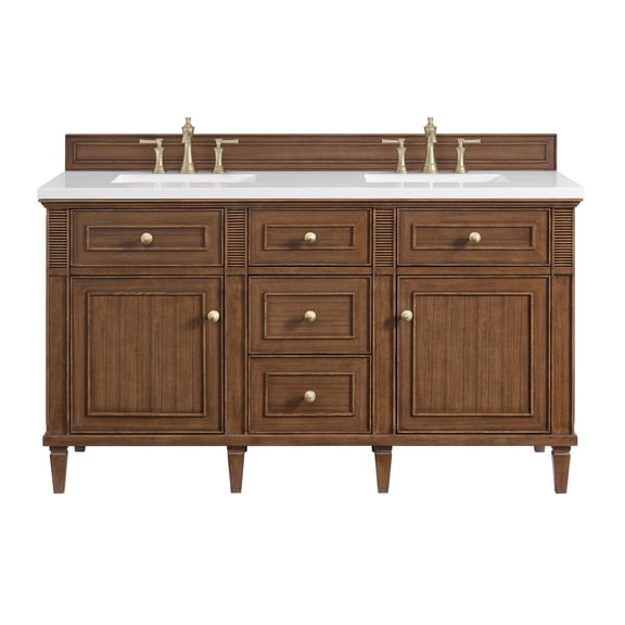 James Martin Vanities 424-V60d-3Wz Lorelai 60" Double Basin Wood Vanity Set - Mid-Century