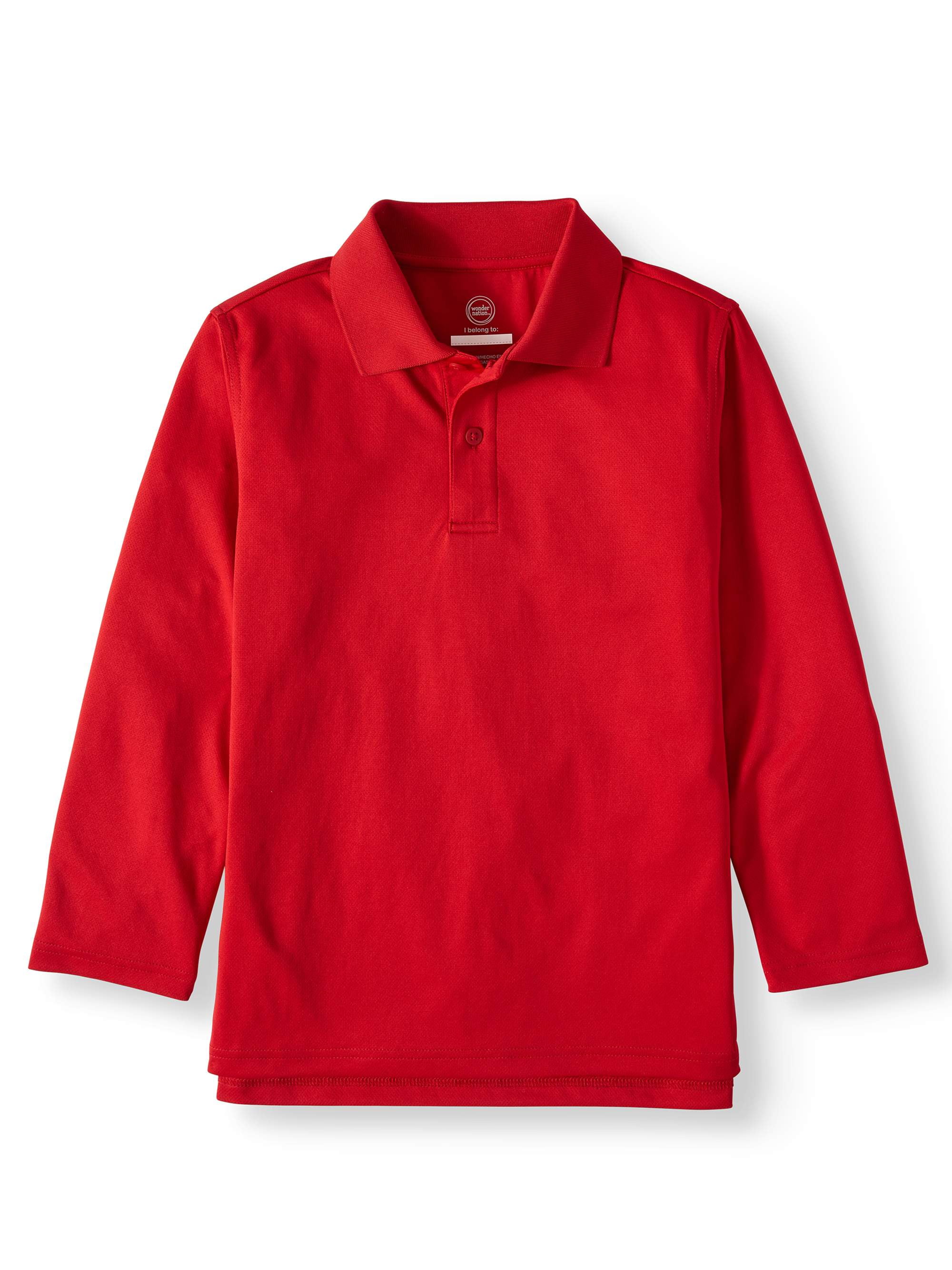boys long sleeve performance polo
