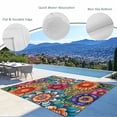 thumbnail image 3 of Boho Teal Flower Outdoor Rug for Patio/Deck/Porch, Non-Slip Large Area Rug 4 x 6 Ft, Spring Bohemia Chic Red Yellow Floral Indoor Outdoor Rugs Washable Area Rugs, Reversible Camping Rug Carpet Runner, 3 of 8