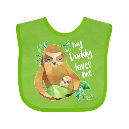 

Inktastic My Daddy Loves Me Cute Sloth and Baby Gift Baby Boy or Baby Girl Bib